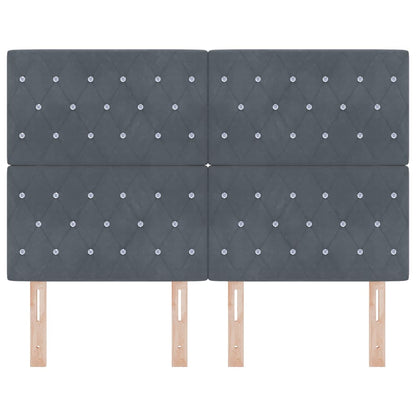 vidaXL LED Kopfteil mit LED-Lichtleisten Dunkelgrau 160 cm Polyester