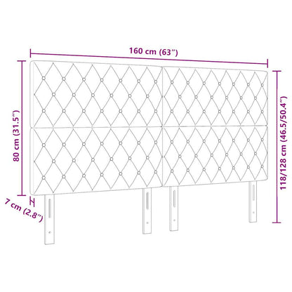 vidaXL LED Kopfteil mit LED-Lichtleisten Dunkelgrau 160 cm Polyester