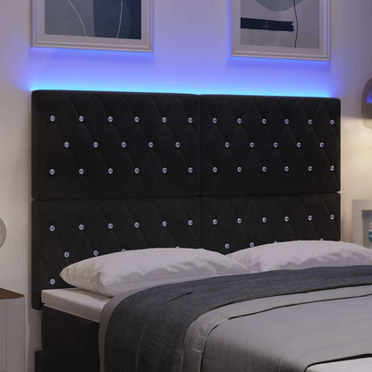 vidaXL LED Kopfteil mit LED-Lichtleisten Schwarz 160 cm Polyester