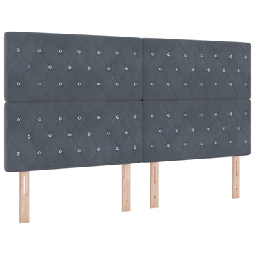 vidaXL LED Kopfteil mit LED-Lichtleisten Dunkelgrau 180 cm Polyester