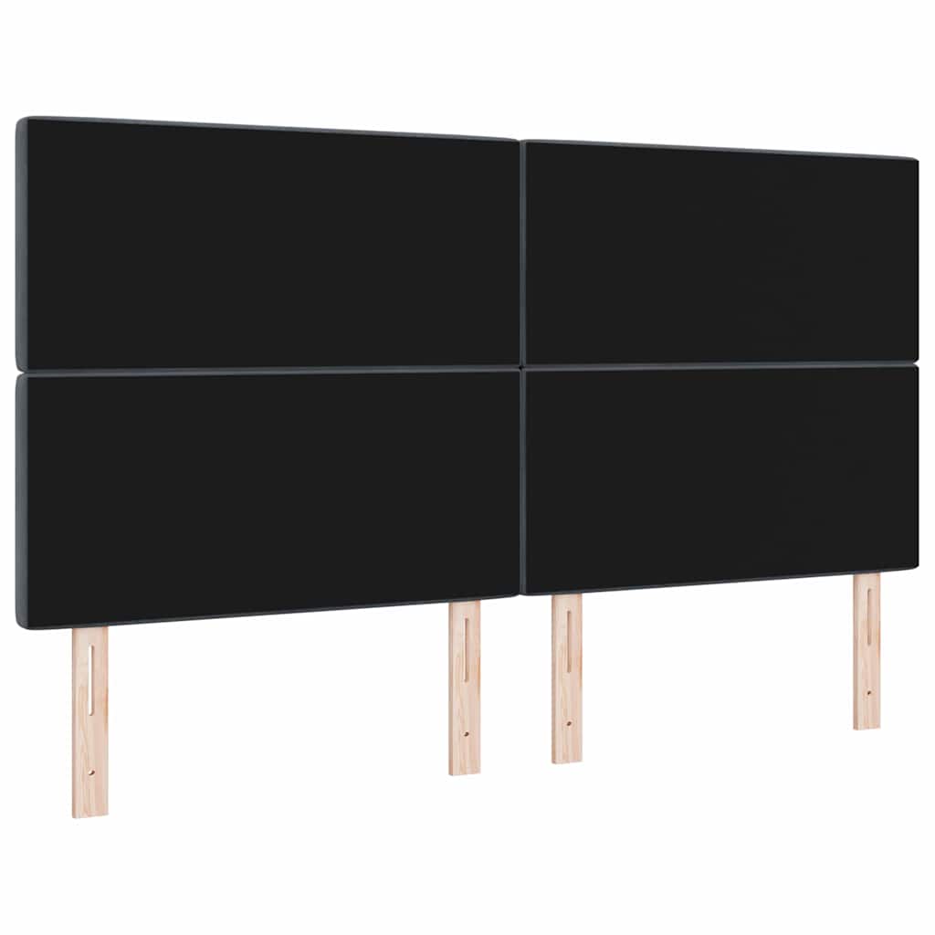 vidaXL LED Kopfteil mit LED-Lichtleisten Dunkelgrau 180 cm Polyester