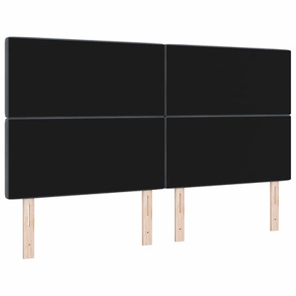 vidaXL LED Kopfteil mit LED-Lichtleisten Dunkelgrau 180 cm Polyester