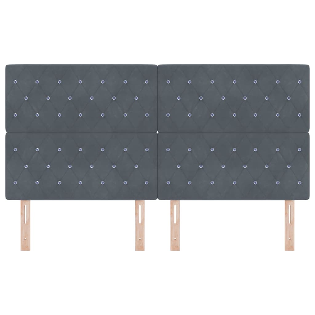 vidaXL LED Kopfteil mit LED-Lichtleisten Dunkelgrau 180 cm Polyester
