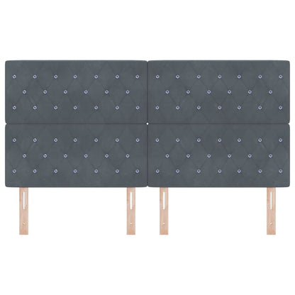 vidaXL LED Kopfteil mit LED-Lichtleisten Dunkelgrau 180 cm Polyester