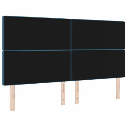 vidaXL LED Kopfteil mit LED-Lichtleisten Dunkelblau 180 cm Polyester