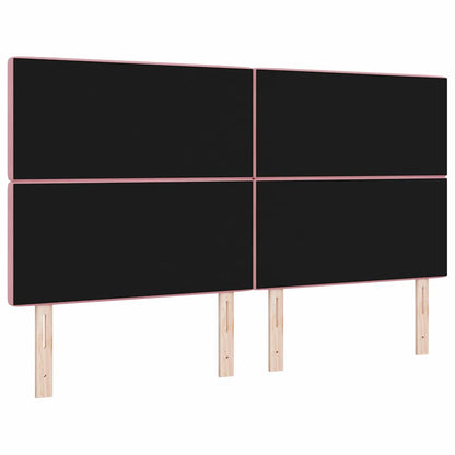 vidaXL LED Kopfteil mit LED-Lichtleisten Rosa 180 cm Polyester