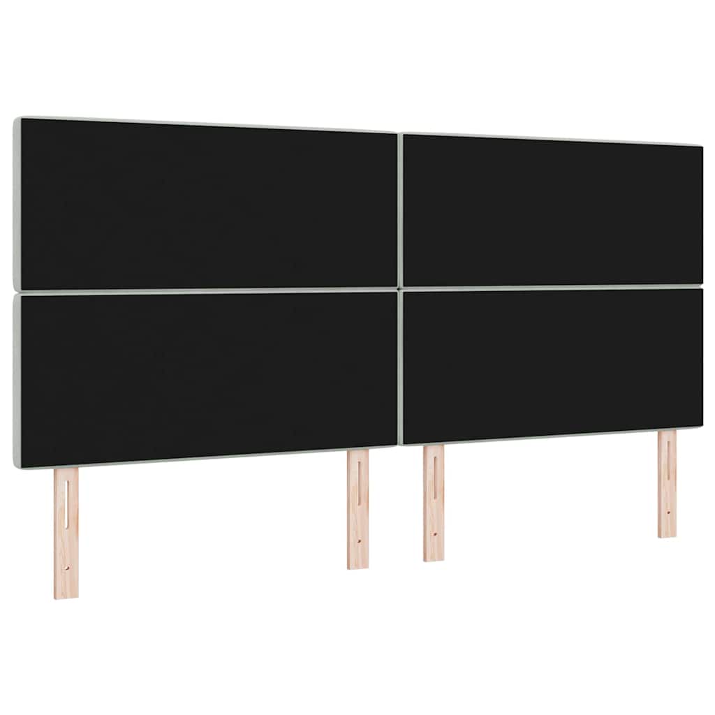 vidaXL LED Kopfteil mit LED-Lichtleisten Hellgrau 200 cm Polyester