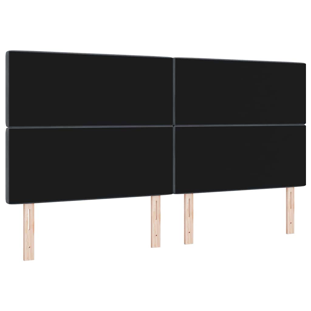 vidaXL LED Kopfteil mit LED-Lichtleisten Dunkelgrau 200 cm Polyester