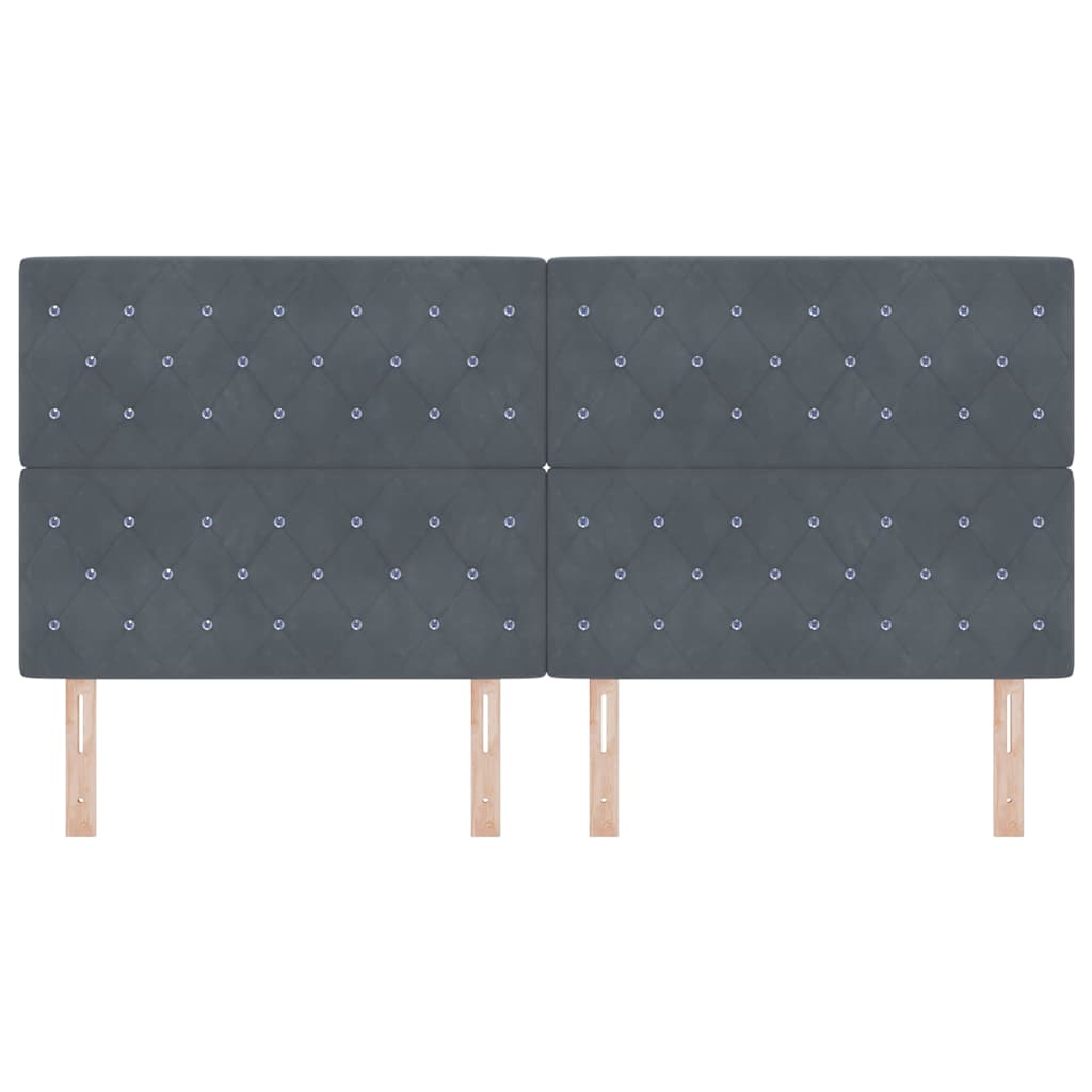vidaXL LED Kopfteil mit LED-Lichtleisten Dunkelgrau 200 cm Polyester