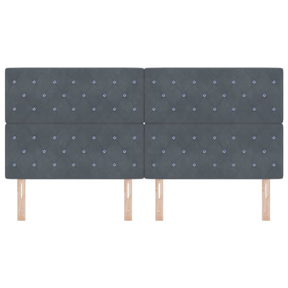 vidaXL LED Kopfteil mit LED-Lichtleisten Dunkelgrau 200 cm Polyester