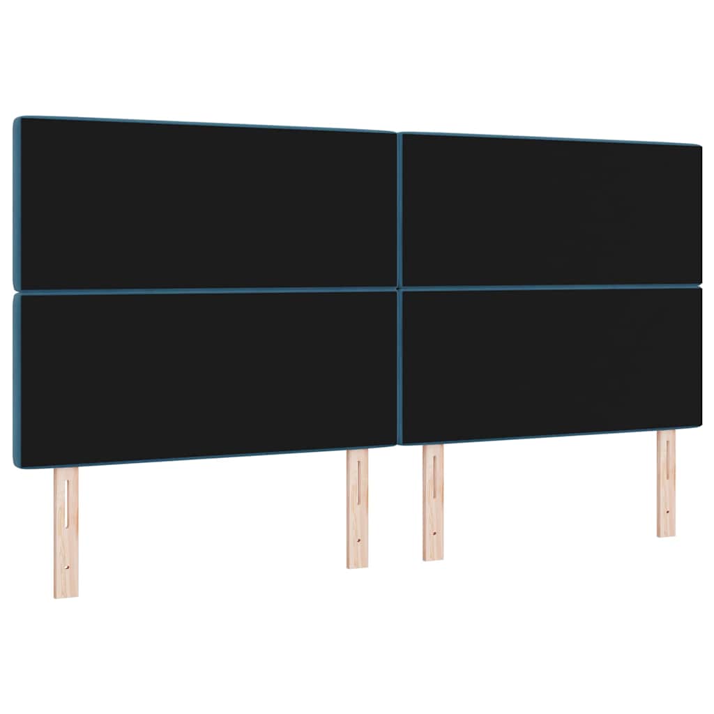 vidaXL LED Kopfteil mit LED-Lichtleisten Dunkelblau 200 cm Polyester