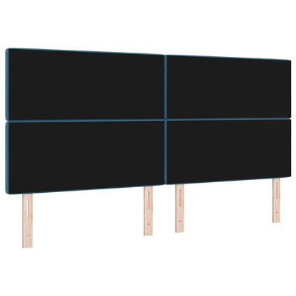 vidaXL LED Kopfteil mit LED-Lichtleisten Dunkelblau 200 cm Polyester