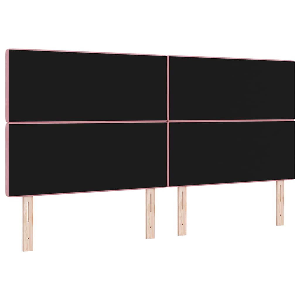 vidaXL LED Kopfteil mit LED-Lichtleisten Rosa 200 cm Polyester