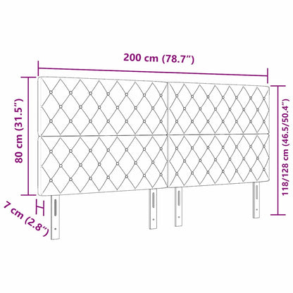 vidaXL LED Kopfteil mit LED-Lichtleisten Rosa 200 cm Polyester