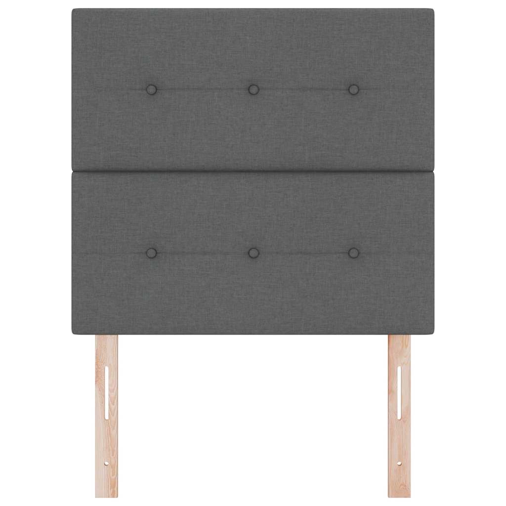 vidaXL LED Kopfteil mit LED-Lichtleisten Dunkelgrau 80 cm Polyester