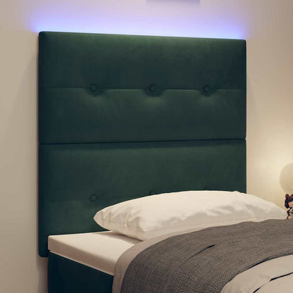 vidaXL LED Kopfteil mit LED-Lichtleisten Grün 80 cm Polyester