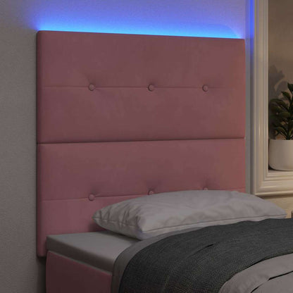 vidaXL LED Kopfteil mit LED-Lichtleisten Rosa 80 cm Polyester