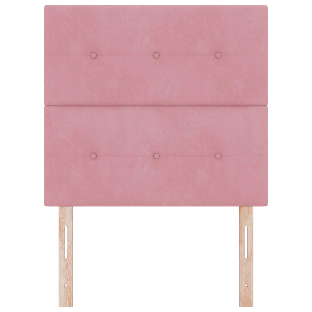 vidaXL LED Kopfteil mit LED-Lichtleisten Rosa 80 cm Polyester