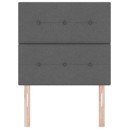 vidaXL LED Kopfteil mit LED-Lichtleisten Dunkelgrau 90 cm Polyester