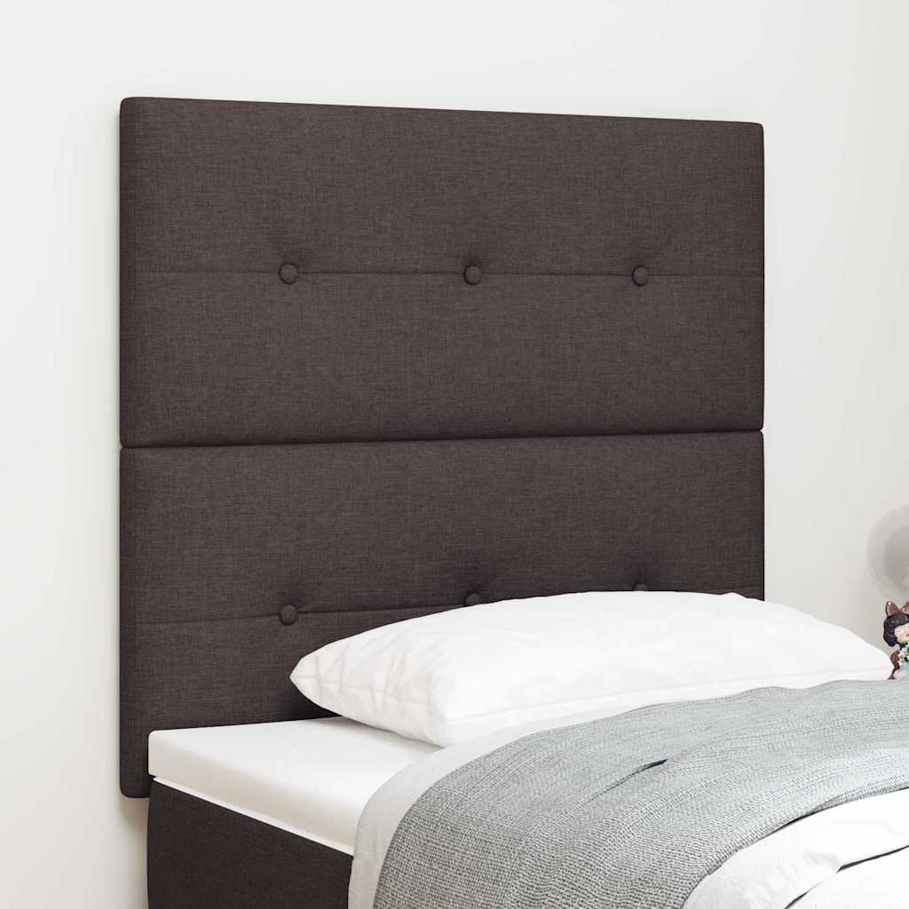 vidaXL LED-Kopfteil mit LED -Streifenleuchten Dunkelbraun 90 cm Stoff