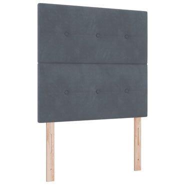 vidaXL LED Kopfteil mit LED-Lichtleisten Grau 90 cm Polyester