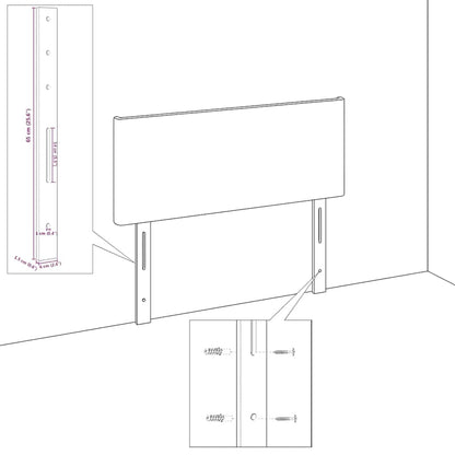 vidaXL LED Kopfteil mit LED-Lichtleisten Grau 90 cm Polyester