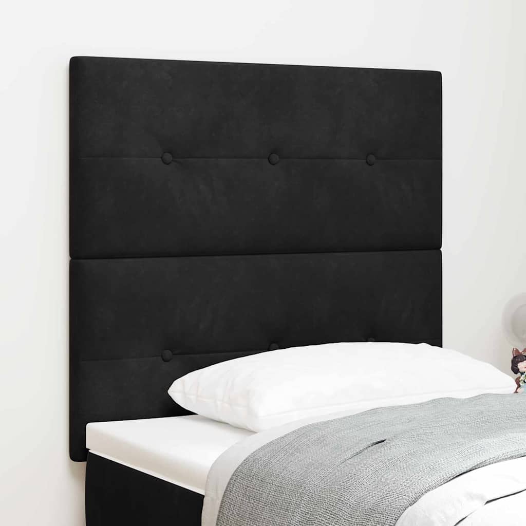vidaXL LED Kopfteil mit LED-Lichtleisten Schwarz 90 cm Polyester
