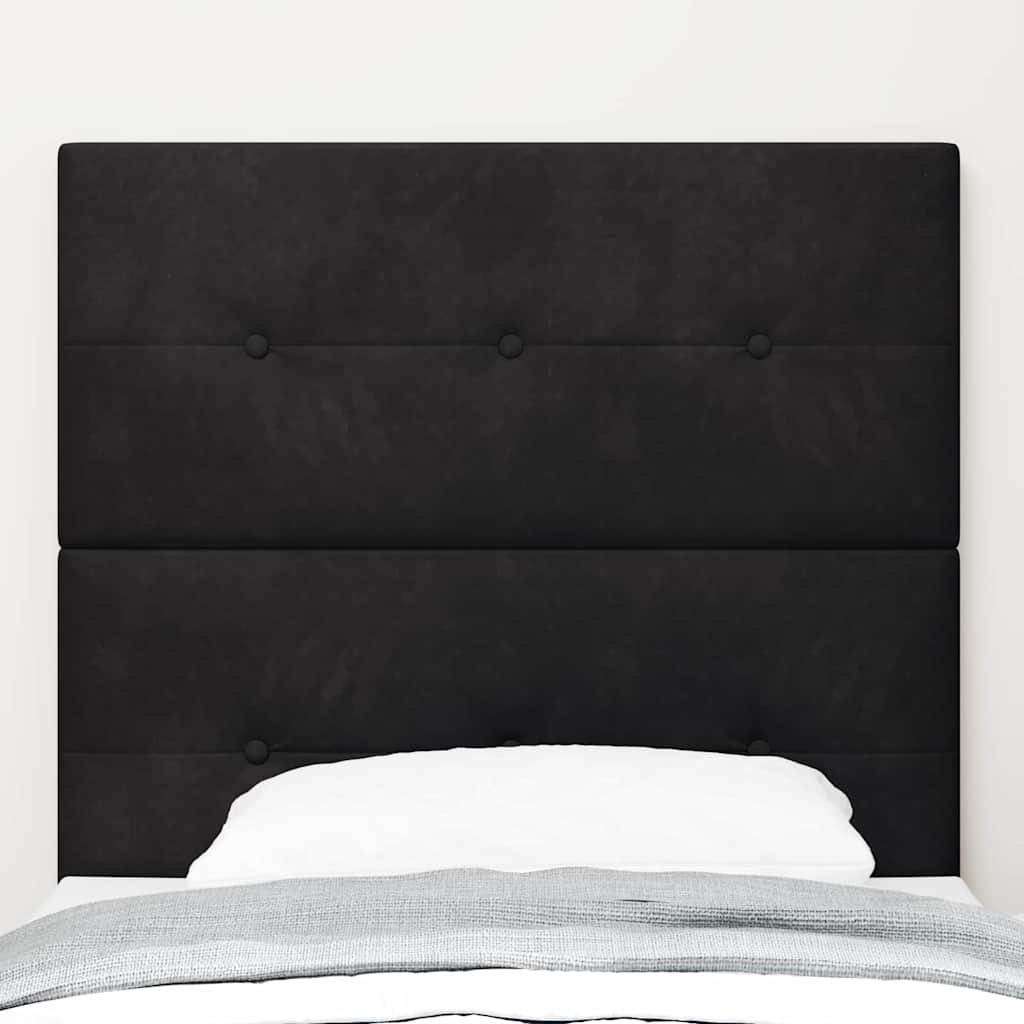 vidaXL LED Kopfteil mit LED-Lichtleisten Schwarz 90 cm Polyester