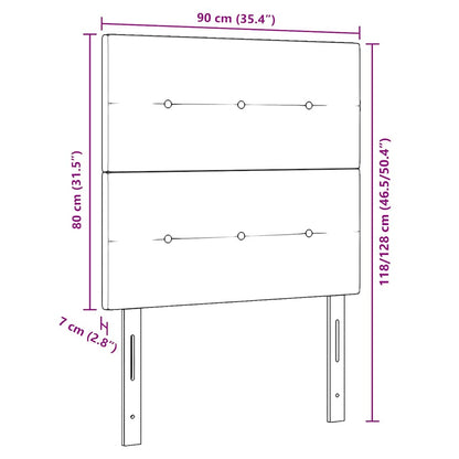 vidaXL LED Kopfteil mit LED-Lichtleisten Grün 90 cm Polyester