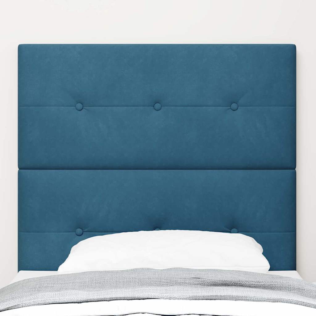 vidaXL LED Kopfteil mit LED-Lichtleisten Blau 90 cm Polyester