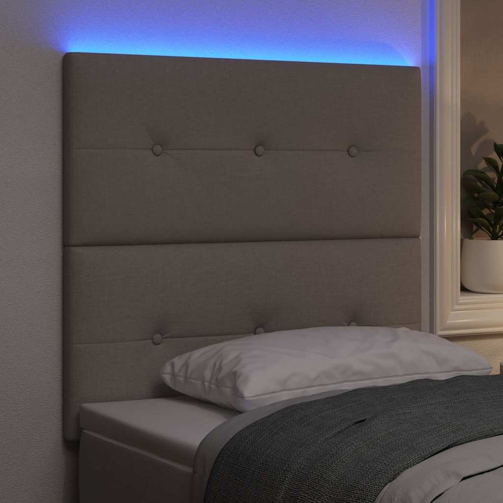 vidaXL LED Kopfteil mit LED-Lichtleisten Taupe 100 cm Polyester