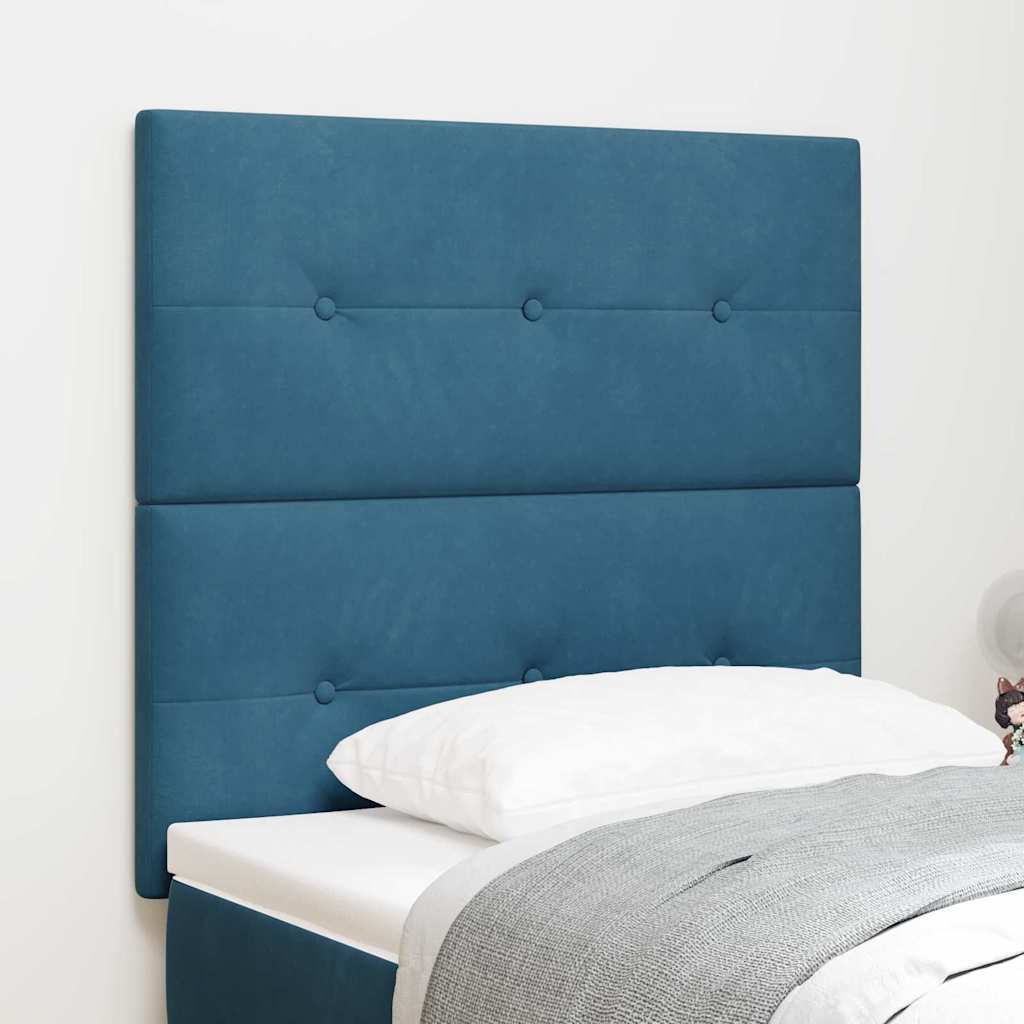 vidaXL LED Kopfteil mit LED-Lichtleisten Blau 100 cm Polyester