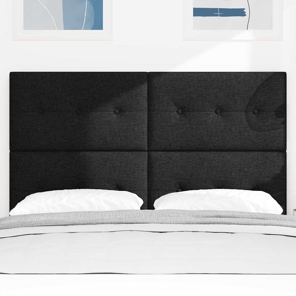 vidaXL LED Kopfteil mit LED-Lichtleisten Schwarz 144 cm Polyester
