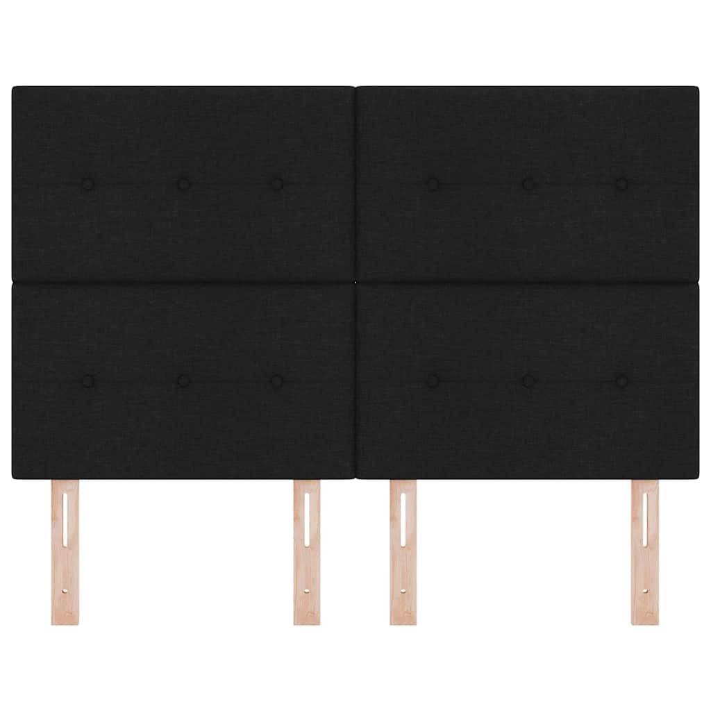 vidaXL LED Kopfteil mit LED-Lichtleisten Schwarz 144 cm Polyester
