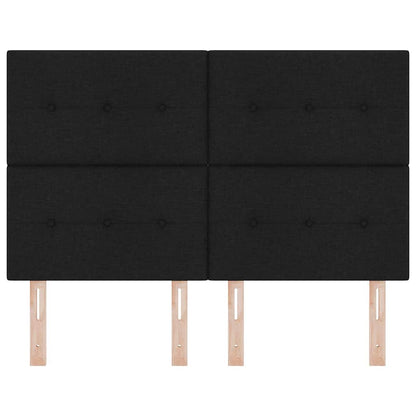 vidaXL LED Kopfteil mit LED-Lichtleisten Schwarz 144 cm Polyester
