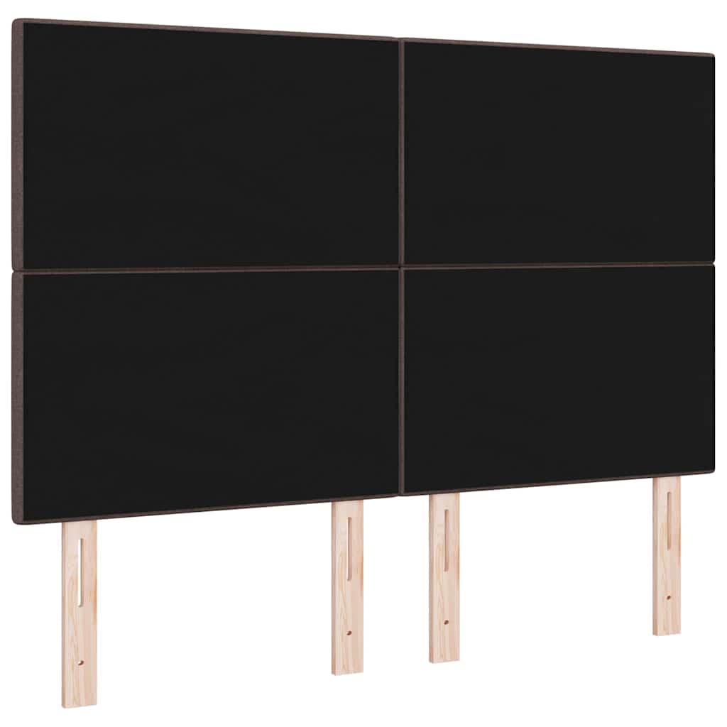 vidaXL LED Kopfteil mit LED-Lichtleisten Dunkelbraun 144 cm Polyester