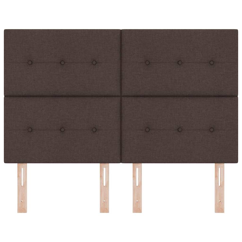 vidaXL LED Kopfteil mit LED-Lichtleisten Dunkelbraun 144 cm Polyester