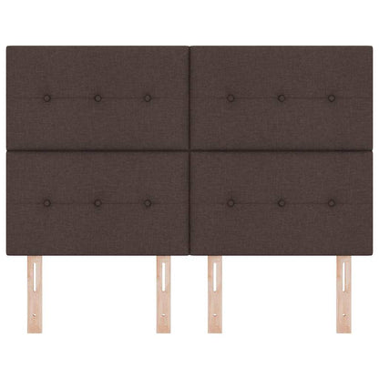 vidaXL LED Kopfteil mit LED-Lichtleisten Dunkelbraun 144 cm Polyester