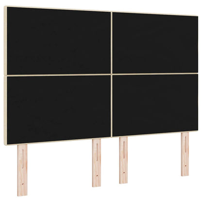 vidaXL LED Kopfteil mit LED-Lichtleisten Creme 144 cm Polyester
