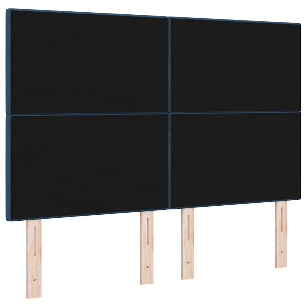 vidaXL LED Kopfteil mit LED-Lichtleisten Blau 144 cm Polyester