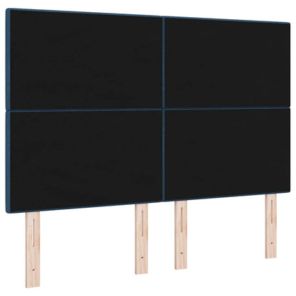 vidaXL LED Kopfteil mit LED-Lichtleisten Blau 144 cm Polyester