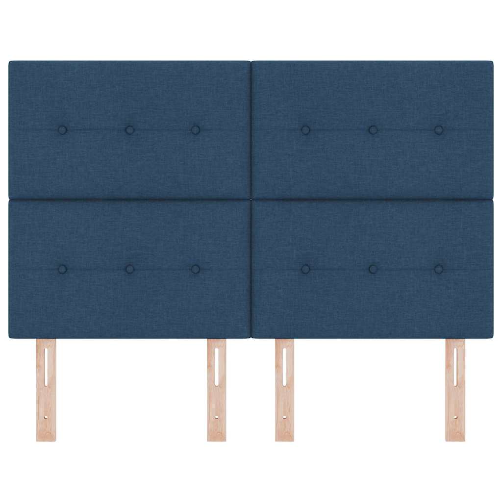 vidaXL LED Kopfteil mit LED-Lichtleisten Blau 144 cm Polyester
