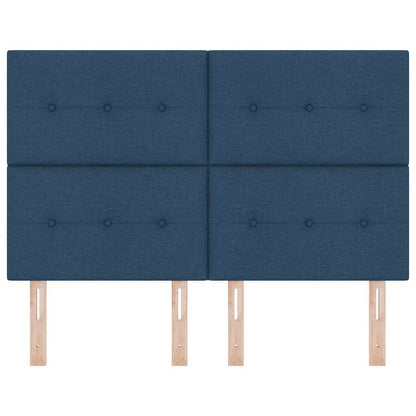 vidaXL LED Kopfteil mit LED-Lichtleisten Blau 144 cm Polyester