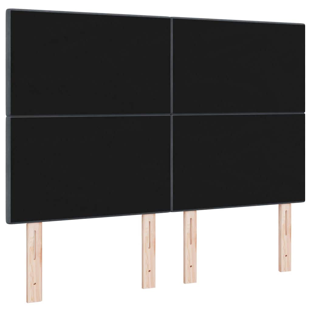 vidaXL LED Kopfteil mit LED-Lichtleisten Grau 144 cm Polyester