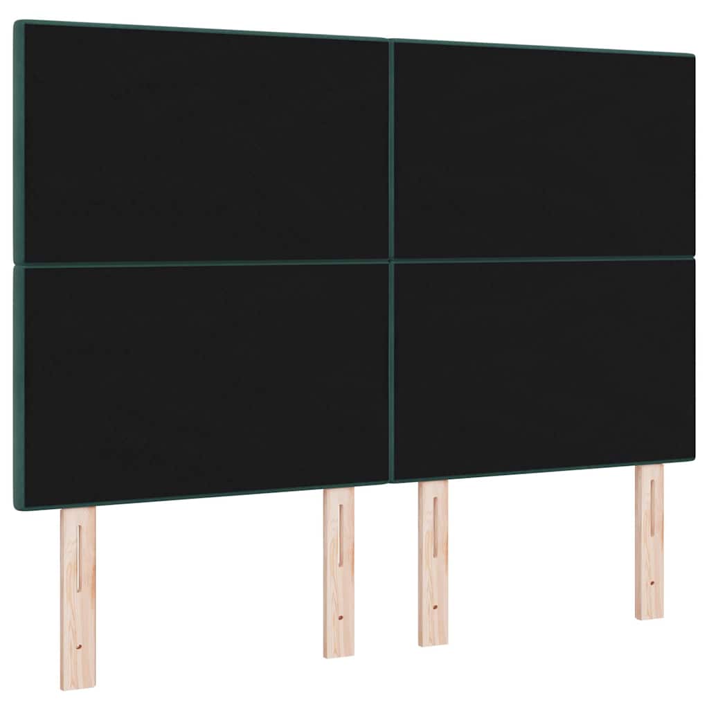 vidaXL LED Kopfteil mit LED-Lichtleisten Grün 144 cm Polyester
