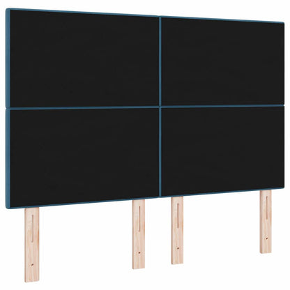 vidaXL LED Kopfteil mit LED-Lichtleisten Blau 144 cm Polyester