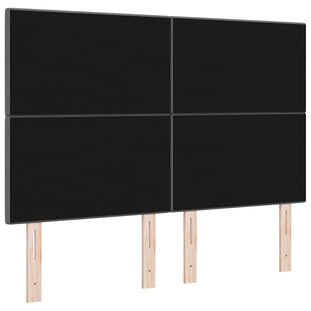 vidaXL LED Kopfteil mit LED-Lichtleisten Dunkelgrau 160 cm Polyester