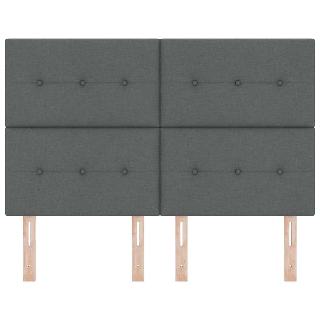 vidaXL LED Kopfteil mit LED-Lichtleisten Dunkelgrau 160 cm Polyester