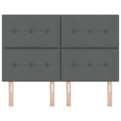 vidaXL LED Kopfteil mit LED-Lichtleisten Dunkelgrau 160 cm Polyester