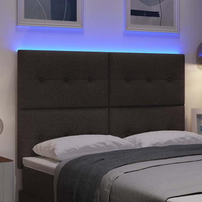 vidaXL LED Kopfteil mit LED-Lichtleisten Dunkelbraun 160 cm Polyester